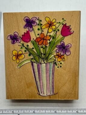 Hero Arts H2816 Floral Bouquet Rubber Stamp Mason Jar Wildflowers Vintage